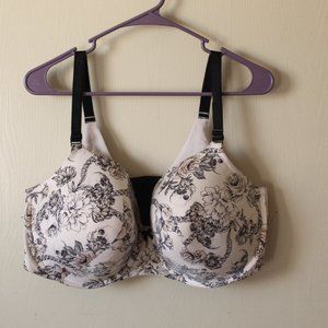 TORRID FLORAL SKULL PLUNGE PUSH-UP PRINT 360° BACK SMOOTHING BRA